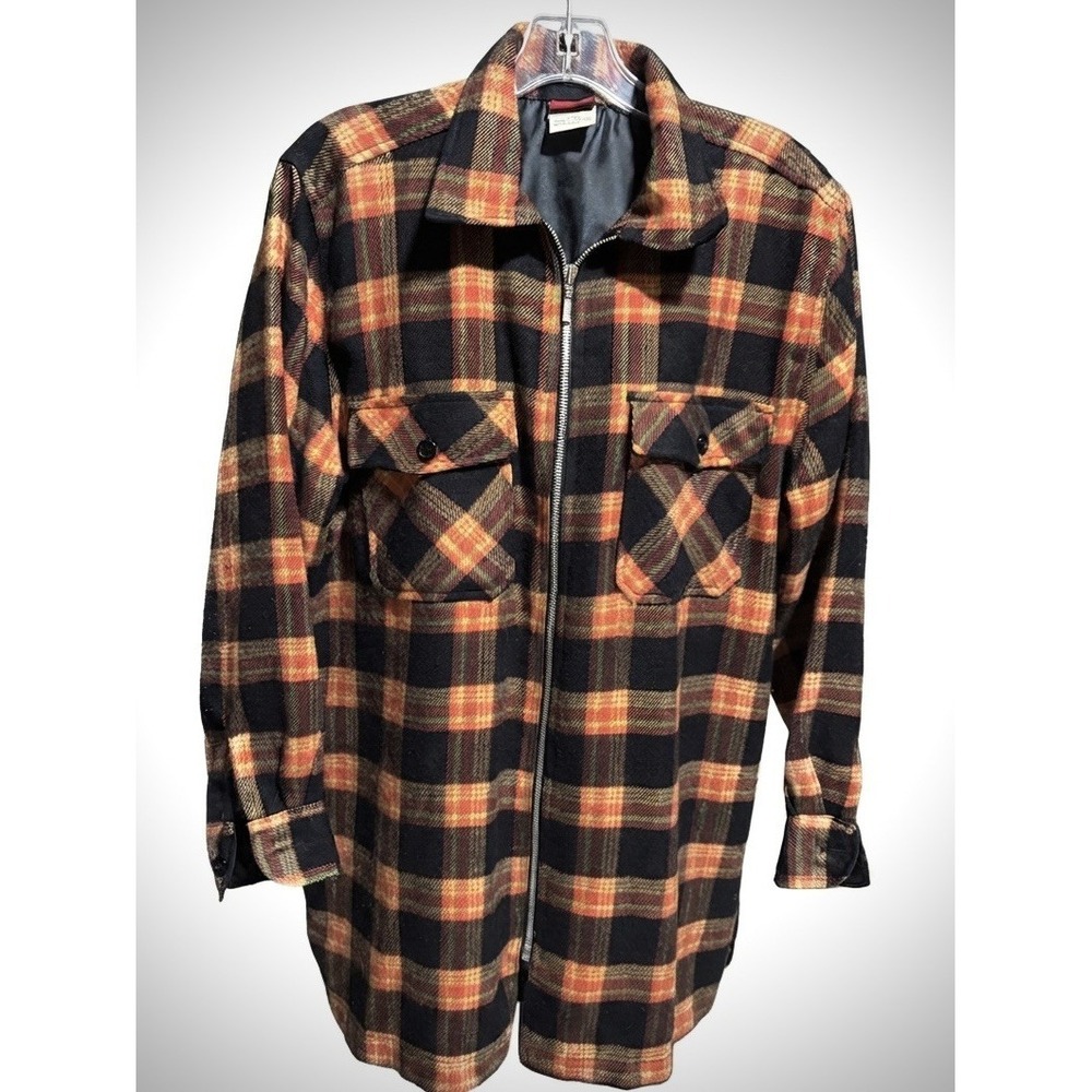 Vintage Palmetto's Shirt Men's Multicolor Plaid Zip Up Shacket Outdoors Wear Lg